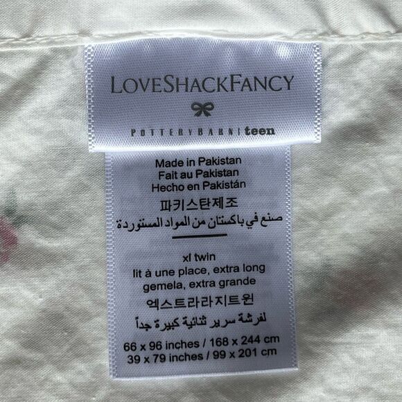 Pottery Barn Teen X Love Shack Fancy Antoinette Ruffle Floral Flat Sheet XL Twin - Picture 7 of 9